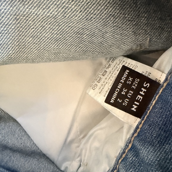 Shein Edgy denim midi skirt asymmetrical high lo in Blue - Picture 5 of 7